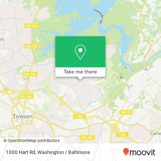 Mapa de 1000 Hart Rd, Towson, MD 21286