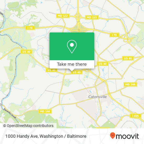 Mapa de 1000 Handy Ave, Catonsville, MD 21228