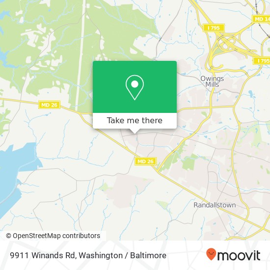 Mapa de 9911 Winands Rd, Randallstown, MD 21133