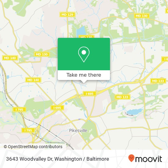 3643 Woodvalley Dr, Pikesville, MD 21208 map