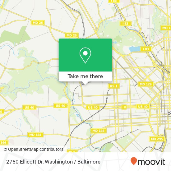 Mapa de 2750 Ellicott Dr, Baltimore, MD 21216
