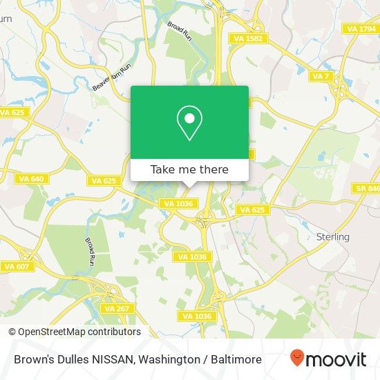 Brown's Dulles NISSAN map