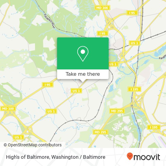 Mapa de High's of Baltimore, 6244 Washington Blvd