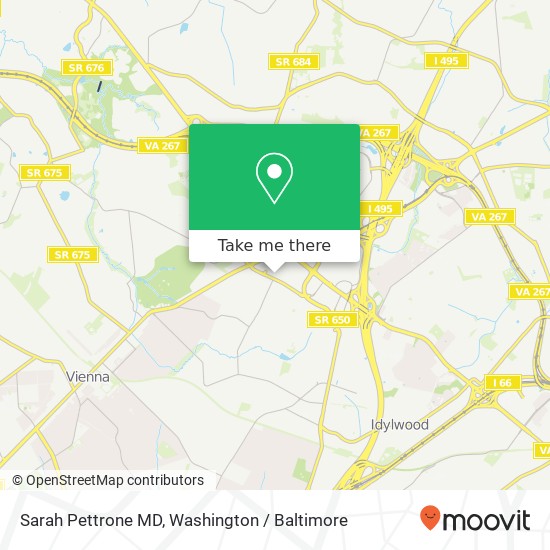 Mapa de Sarah Pettrone MD, 8320 Old Courthouse Rd