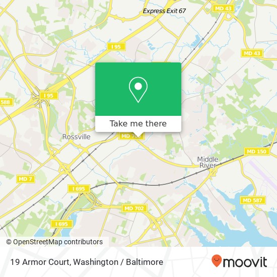 Mapa de 19 Armor Court, 19 Armor Ct, Middle River, MD 21220, USA