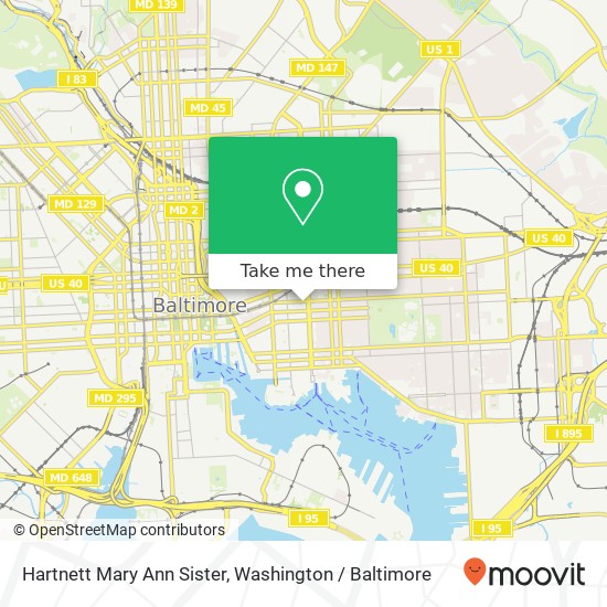 Mapa de Hartnett Mary Ann Sister, 1625 E Baltimore St