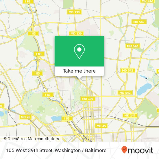 105 West 39th Street, 105 W 39th St, Baltimore, MD 21210, USA map
