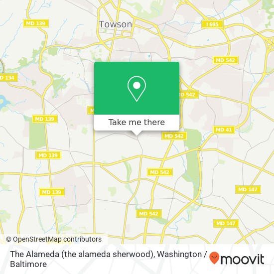 Mapa de The Alameda (the alameda sherwood), Baltimore, MD 21239