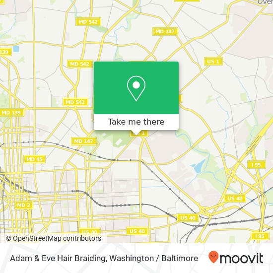 Adam & Eve Hair Braiding, 3221 Belair Rd map