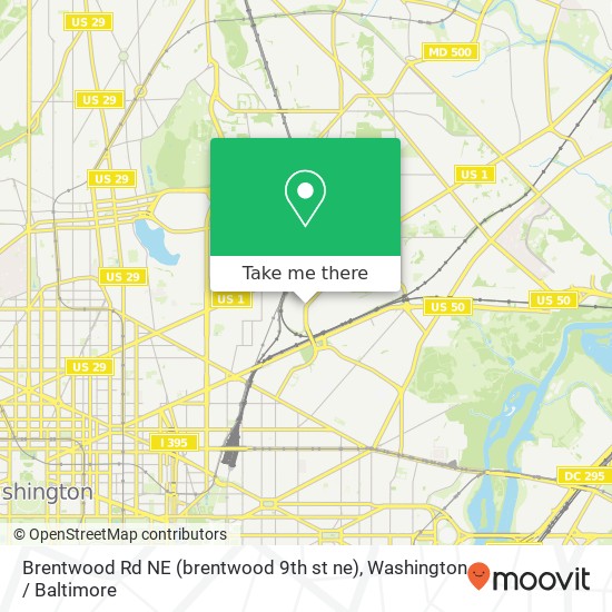 Mapa de Brentwood Rd NE (brentwood 9th st ne), Washington, DC 20018