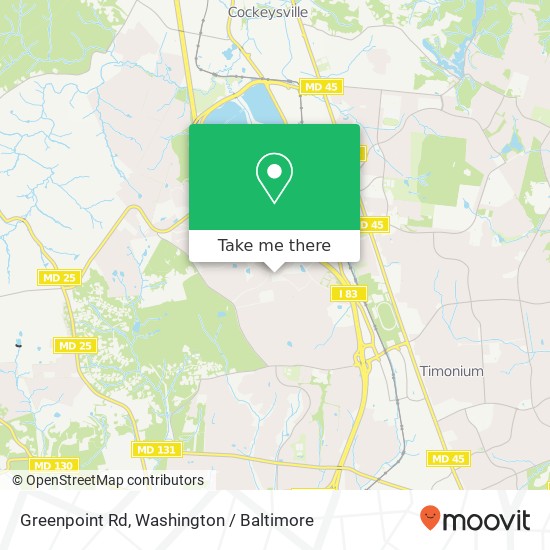 Mapa de Greenpoint Rd, Lutherville Timonium, MD 21093