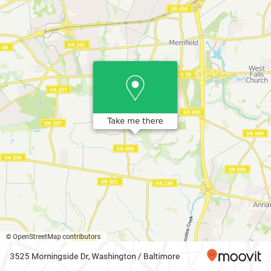 Mapa de 3525 Morningside Dr, Fairfax, VA 22031