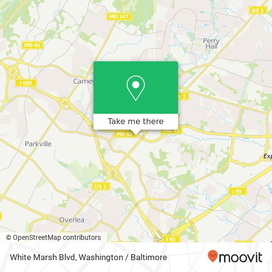 Mapa de White Marsh Blvd, Nottingham, MD 21236