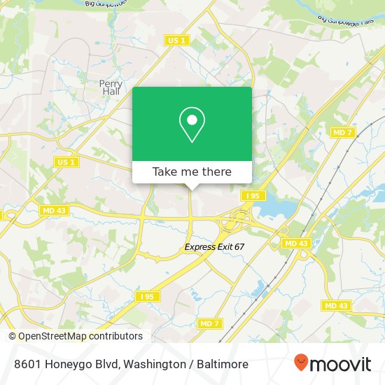 8601 Honeygo Blvd, 8601 Honeygo Blvd, Nottingham, MD 21236, USA map