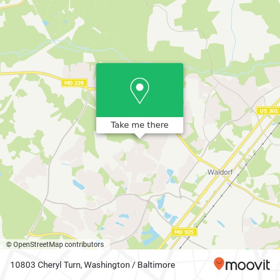 Mapa de 10803 Cheryl Turn, Waldorf, MD 20603