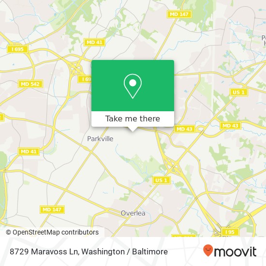 Mapa de 8729 Maravoss Ln, Parkville, MD 21234