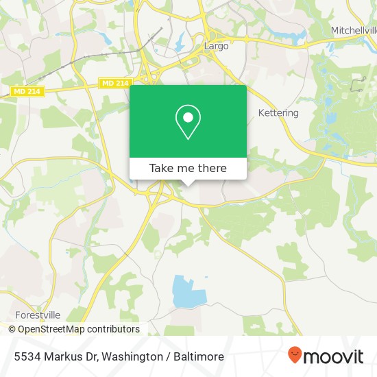 Mapa de 5534 Markus Dr, Upper Marlboro, MD 20774