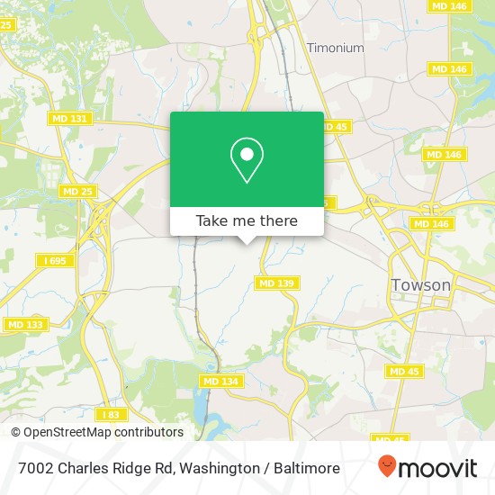 Mapa de 7002 Charles Ridge Rd, Towson, MD 21204