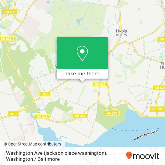 Mapa de Washington Ave (jackson place washington), Alexandria, VA 22309