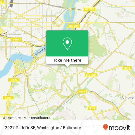 Mapa de 2927 Park Dr SE, Washington, DC 20020