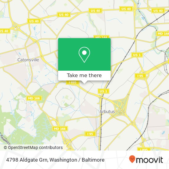 Mapa de 4798 Aldgate Grn, Halethorpe, MD 21227