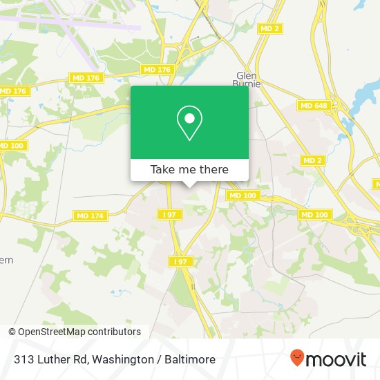 Mapa de 313 Luther Rd, Glen Burnie, MD 21061