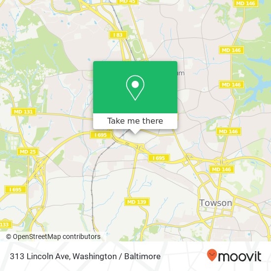 313 Lincoln Ave, Lutherville Timonium, MD 21093 map