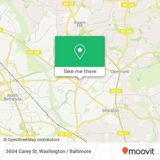 Mapa de 3604 Carey St, Silver Spring, MD 20902