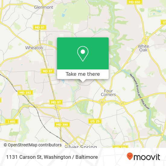 Mapa de 1131 Carson St, Silver Spring, MD 20901