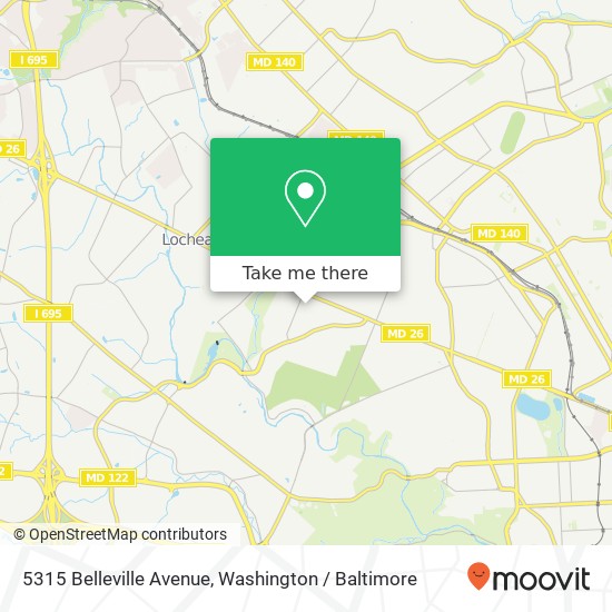 Mapa de 5315 Belleville Avenue, 5315 Belleville Ave, Baltimore, MD 21207, USA