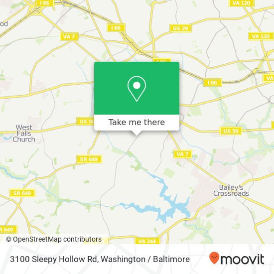 Mapa de 3100 Sleepy Hollow Rd, Falls Church, VA 22042