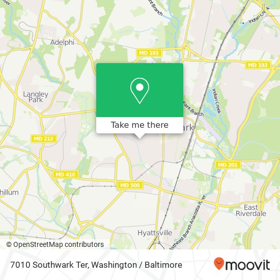 Mapa de 7010 Southwark Ter, Hyattsville, MD 20782