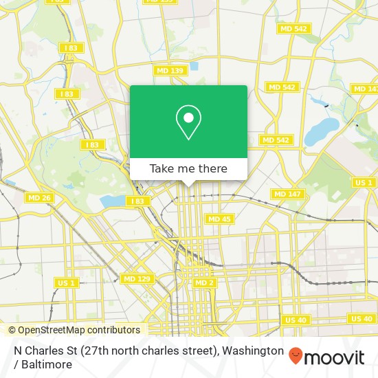 N Charles St (27th north charles street), Baltimore, MD 21218 map