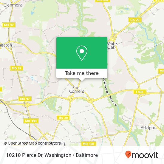 Mapa de 10210 Pierce Dr, Silver Spring, MD 20901