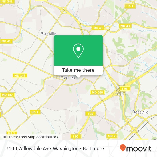 Mapa de 7100 Willowdale Ave, Baltimore, MD 21206