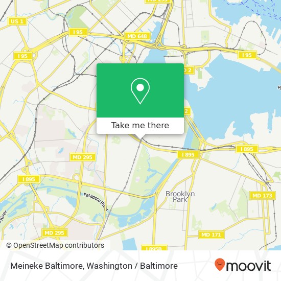 Mapa de Meineke Baltimore, 800 W Patapsco Ave