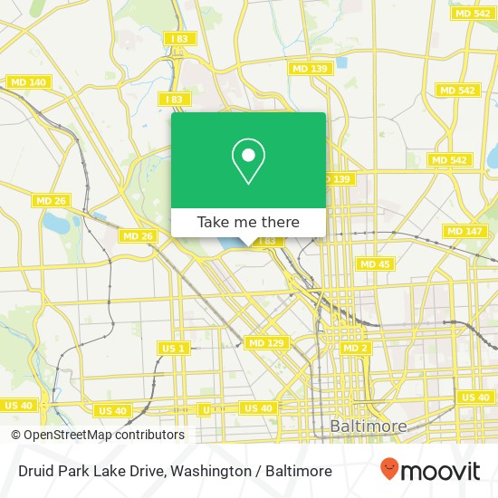 Druid Park Lake Drive, Druid Park Lake Dr, Baltimore, MD 21217, USA map