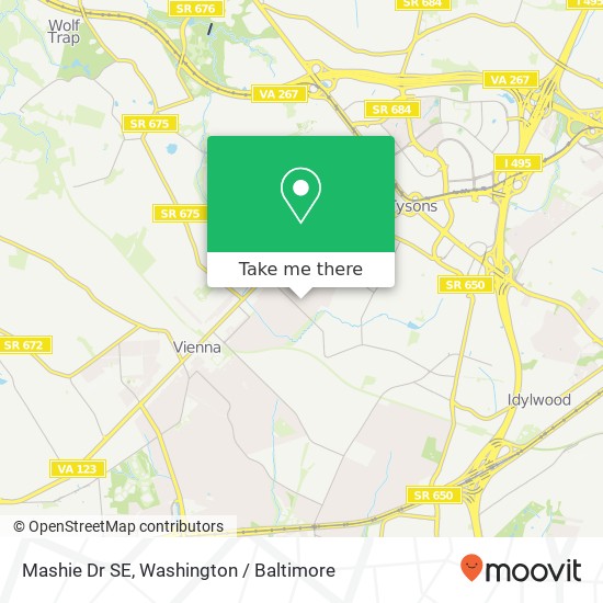 Mapa de Mashie Dr SE, Vienna, VA 22180
