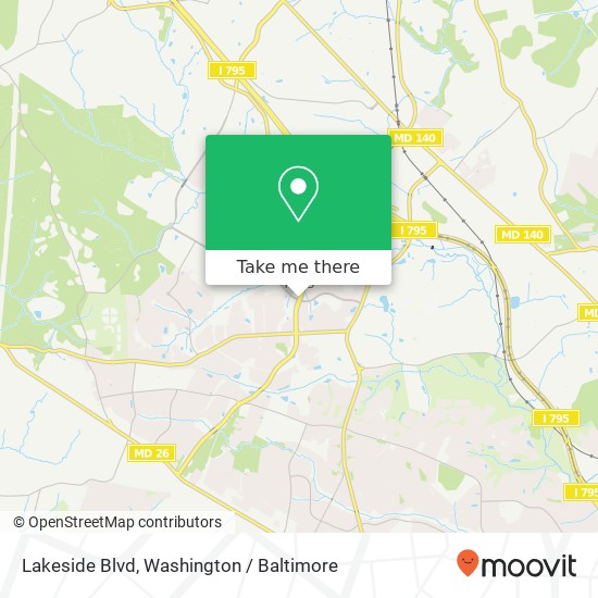 Mapa de Lakeside Blvd, Owings Mills (Owings), MD 21117