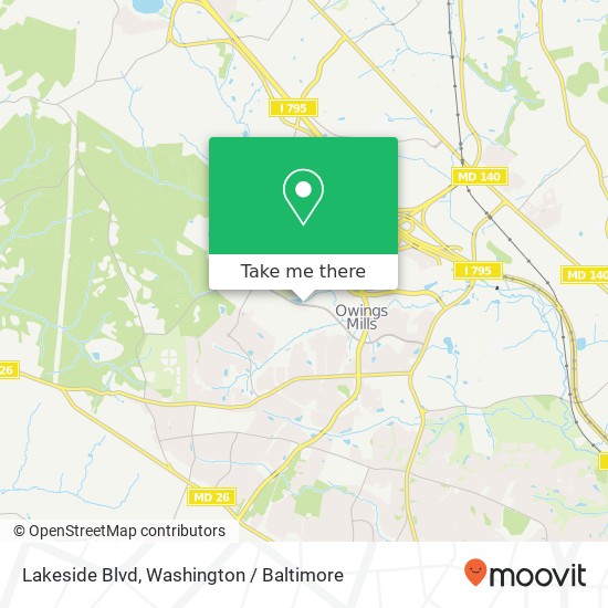 Mapa de Lakeside Blvd, Owings Mills (Owings), MD 21117