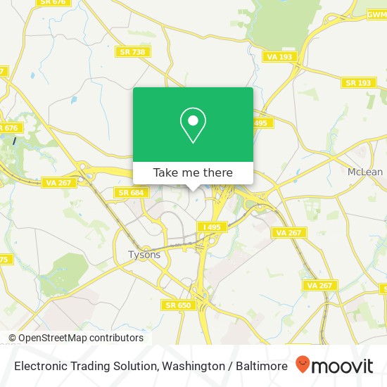 Mapa de Electronic Trading Solution, 7927 Jones Branch Dr