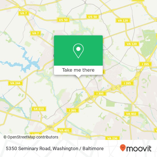 Mapa de 5350 Seminary Road, 5350 Seminary Rd, Alexandria, VA 22311, USA