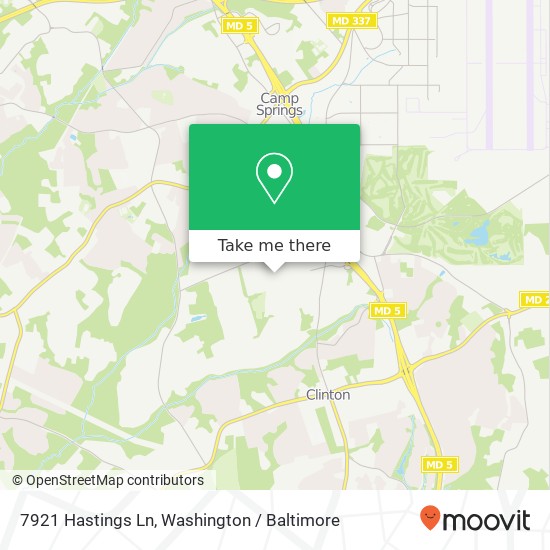 Mapa de 7921 Hastings Ln, Clinton, MD 20735