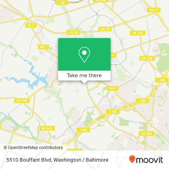 Mapa de 5510 Bouffant Blvd, Alexandria, VA 22311