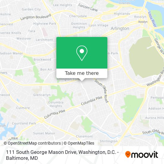 Mapa de 111 South George Mason Drive