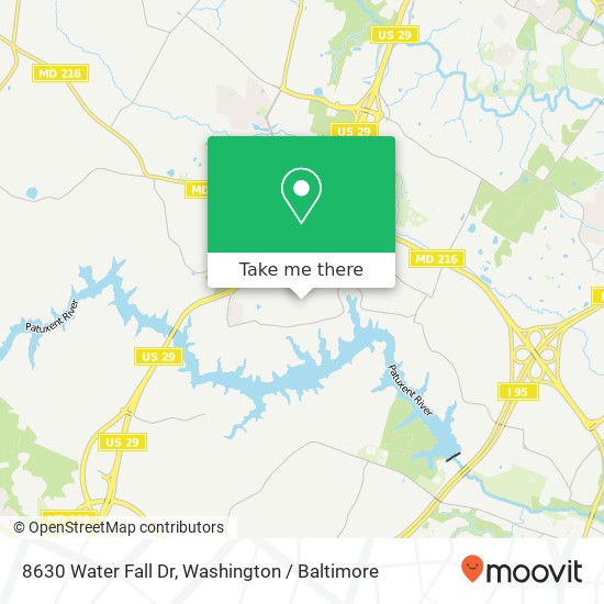 8630 Water Fall Dr, Laurel, MD 20723 map