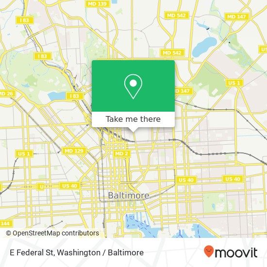 E Federal St, Baltimore, MD 21202 map