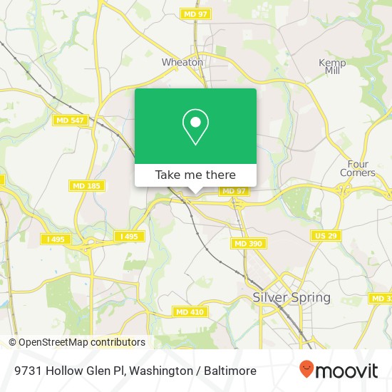 9731 Hollow Glen Pl, Silver Spring, MD 20910 map