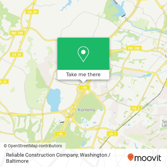 Reliable Construction Company map