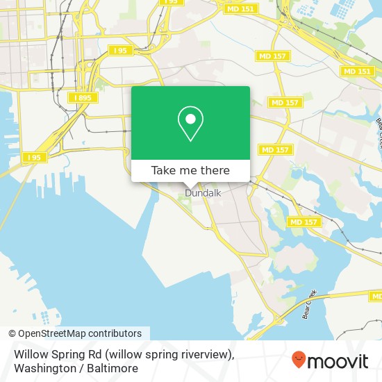 Mapa de Willow Spring Rd (willow spring riverview), Dundalk, MD 21222
